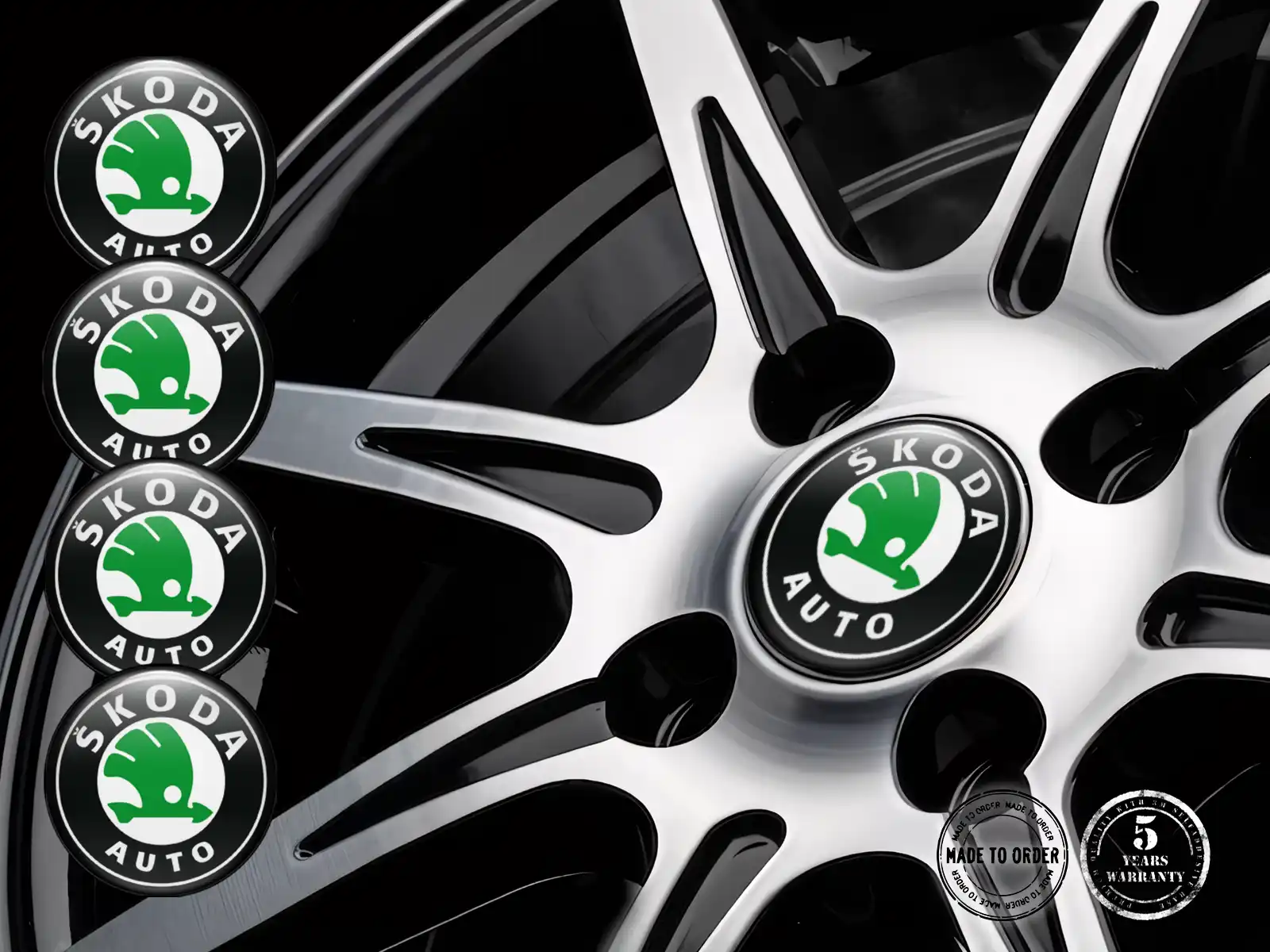 Skoda Felgensticker Ausgabe Stilvolle Dome-Logos